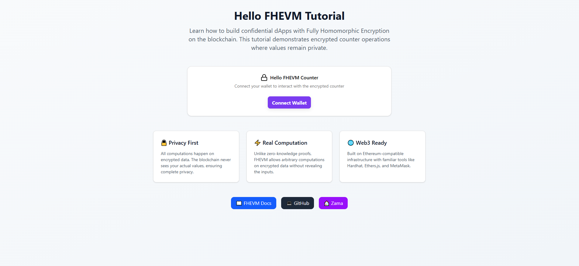 Zama Hello World Dapp